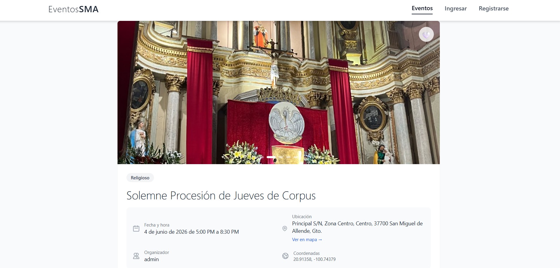 Detalles del evento